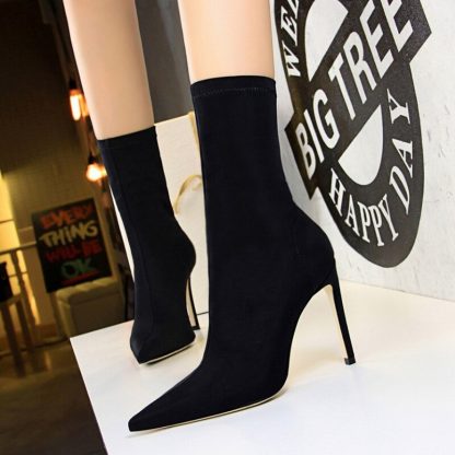 2021 Winter Fashion Women Boots Pointed Toe Elastic Ankle Boots Thin High Heels Shoes Woman Autumn Female Socks Boots WSH4196 - Image 5