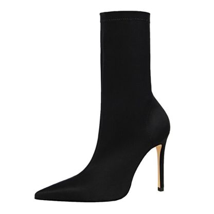2021 Winter Fashion Women Boots Pointed Toe Elastic Ankle Boots Thin High Heels Shoes Woman Autumn Female Socks Boots WSH4196