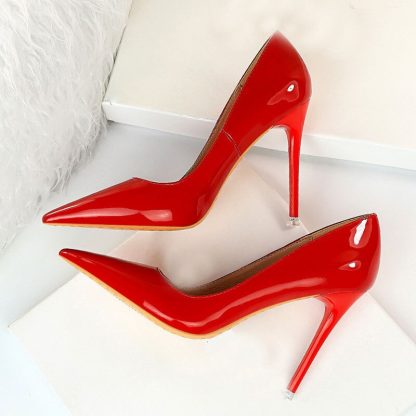 2022 Big Size 43 Women High Heels Pumps Pointed Toe Stiletto Shoes Women Patent Leather Sexy Elegant Party Wedding Shoes WSH4324 - Image 4
