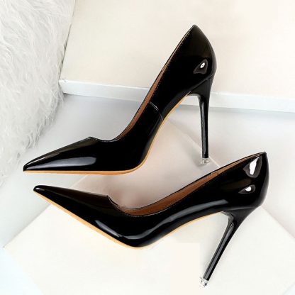 2022 Big Size 43 Women High Heels Pumps Pointed Toe Stiletto Shoes Women Patent Leather Sexy Elegant Party Wedding Shoes WSH4324