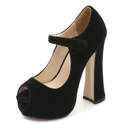 2022 New Autumn Women Shoes Elegant Open Toe Pumps High Heels Platform Shoes Woman for Party Wedding Big Size 44 45 46 WSH4106 - Image 3