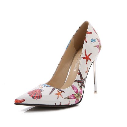 2022 New Fashion Women Pumps Spring Autumn Patent Leather Stiletto Printing High Heel Shoes Women Wedding Party Shoes WSH4492 - Image 2