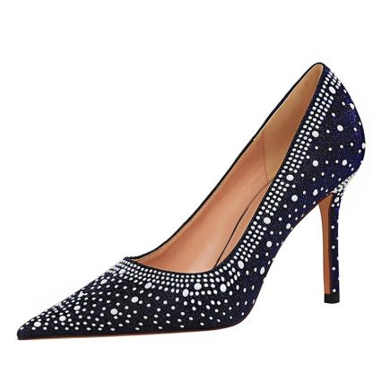 2022 New Rhinestone High Heels Pumps Pointed Toe Shoes Women High-Heeled Sexy Ladies Nightclub Heels Shoes Size 34-43 WSH4344 - Image 2