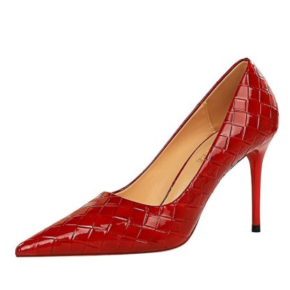 2022 New Spring Women Shoes High Heel Patent Leather Stilettos Sexy Wedding Shoes Pointed Toe Party Pumps Big Size 34-43 WSH4321 - Image 2