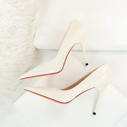 2022 New Spring Women Shoes High Heel Patent Leather Stilettos Sexy Wedding Shoes Pointed Toe Party Pumps Big Size 34-43 WSH4321 - Image 3