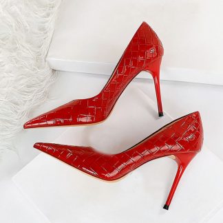 2022 New Spring Women Shoes High Heel Patent Leather Stilettos Sexy Wedding Shoes Pointed Toe Party Pumps Big Size 34-43 WSH4321