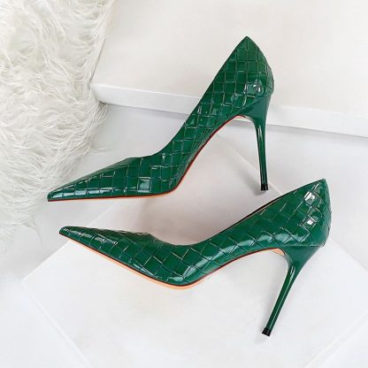 2022 New Spring Women Shoes High Heel Patent Leather Stilettos Sexy Wedding Shoes Pointed Toe Party Pumps Big Size 34-43 WSH4321 - Image 5