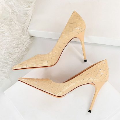2022 New Spring Women Shoes High Heel Patent Leather Stilettos Sexy Wedding Shoes Pointed Toe Party Pumps Big Size 34-43 WSH4321 - Image 6