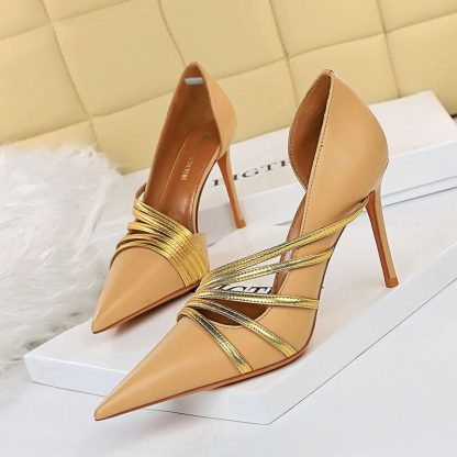 2022 Women Pumps Sexy High Heels Shoes Woman Side Hollow Stiletto Party Shoes Pointed Toe Sandals Summer Women's Shoes WSH4338 - Image 2