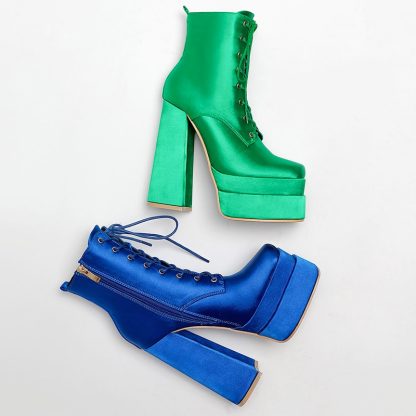 Autumn Sexy Women Boots Fashion Platform High Heels Party Dance Prom Ladies Shoes Winter Lace-up Ankle Boots Women Shoes WSH4691