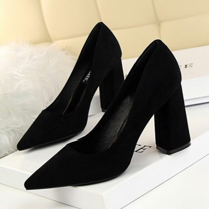 Autumn Square High Heel Shoes Women Suede Professional Shoes for Ladies Pointed Toe Elegant Office Shoes for Woman Pumps WSH4340 - Image 6