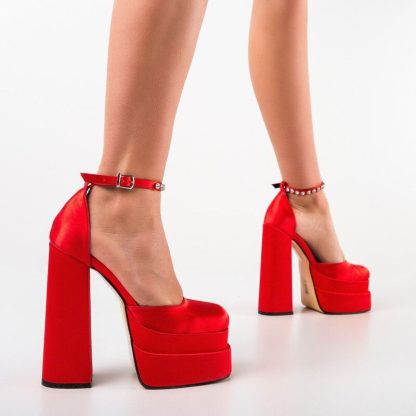 Fashion Platform Women Shoes Elegant Dress Shoes Rhinestone Ankle Strap Ladies High Heel Sexy Pumps Women Party Shoes WSH4488