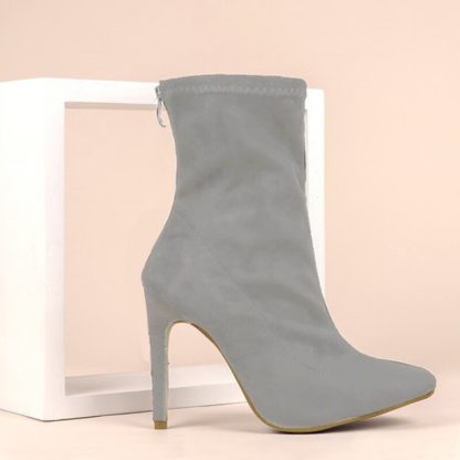 Fashion Suede Women Ankle Boots Pointed Toe High Heels Zipper Boots Women Sexy Pumps Shoes Solid botas femininas 35-42 WSH4199 - Image 6