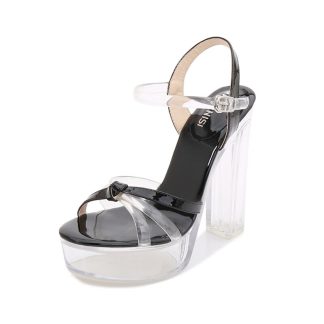 Fashion Women Sandals PVC Transparent Platform Sandalias Mujer Clear High Heels Ladies Shoes Summer Party Shoes Woman WSH4101