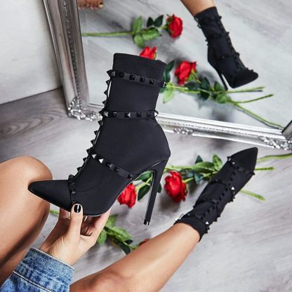 Plus Size 35-42 Women Boots Autumn Winter High Heels Shoes Woman Sexy Ladies Booties Pointed Toe Pumps Boots for Women WSH3528 - Image 2
