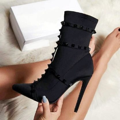 Plus Size 35-42 Women Boots Autumn Winter High Heels Shoes Woman Sexy Ladies Booties Pointed Toe Pumps Boots for Women WSH3528 - Image 4