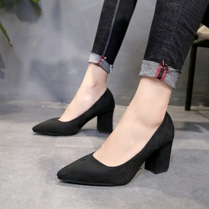 Sapato feminino autumn ladies work shoes cashmere round head casual shoes high heel low heel platform comfortable shoes WSH3183 - Image 3