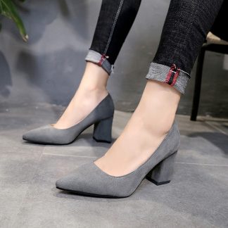 Sapato feminino autumn ladies work shoes cashmere round head casual shoes high heel low heel platform comfortable shoes WSH3183