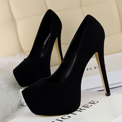 Sexy Pumps Wedding Shoes Women PU Leather Concise Woman Pumps Platform High Heels Nightclub Ladies Shoes zapatos mujer WSH4332 - Image 4
