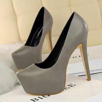 Sexy Pumps Wedding Shoes Women PU Leather Concise Woman Pumps Platform High Heels Nightclub Ladies Shoes zapatos mujer WSH4332