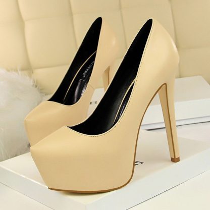 Sexy Pumps Wedding Shoes Women PU Leather Concise Woman Pumps Platform High Heels Nightclub Ladies Shoes zapatos mujer WSH4332 - Image 5
