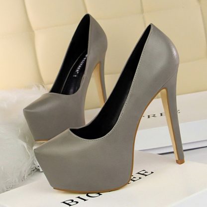 Sexy Pumps Wedding Shoes Women PU Leather Concise Woman Pumps Platform High Heels Nightclub Ladies Shoes zapatos mujer WSH4332