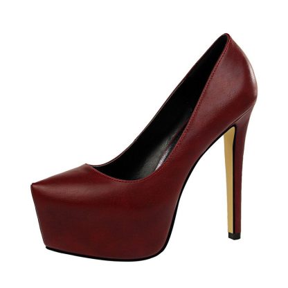 Sexy Pumps Wedding Shoes Women PU Leather Concise Woman Pumps Platform High Heels Nightclub Ladies Shoes zapatos mujer WSH4332 - Image 6