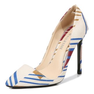 Spring Autumn Women Stilettos Shoes Colorblock Striped Shallow Pumps Office Lady Work Shoes Women High Heels for Party WSH4495