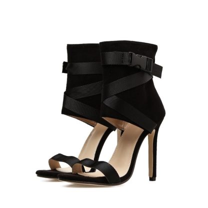 Summer Sandals Women Thin Heels Party Shoes for Women Back Zip Pumps Big Size Women Shoes White Black Red Sexy Sandalias WSH3258 - Image 2