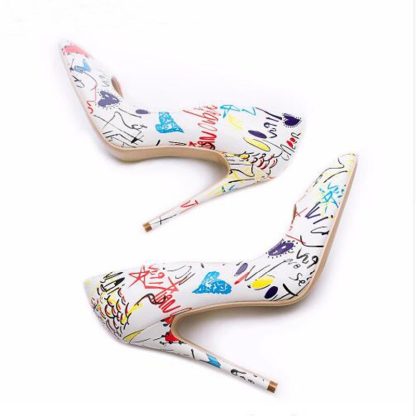 Women High Heels Shoes Autumn Spring Printing Leather Stilettos Pointed Toe Sexy Shoes for Woman zapatos mujer 35-42 WSH4437 - Image 3