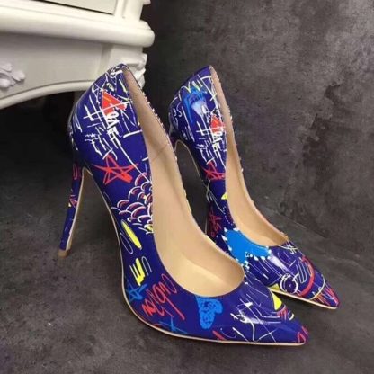 Women High Heels Shoes Autumn Spring Printing Leather Stilettos Pointed Toe Sexy Shoes for Woman zapatos mujer 35-42 WSH4437 - Image 6