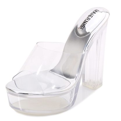 Women Pumps Sexy Clear High Heels Women Shoes PVC Transparent Platform Sandals Ladies Shoes Summer Slipper Sandals Women WSH4094 - Image 2