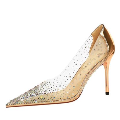 Women Pumps Sexy Summer Shoes Woman PVC Transparent Stilettos Fashion Rhinestone High Heels Party Shoes Women Sandals WSH4334 - Image 4