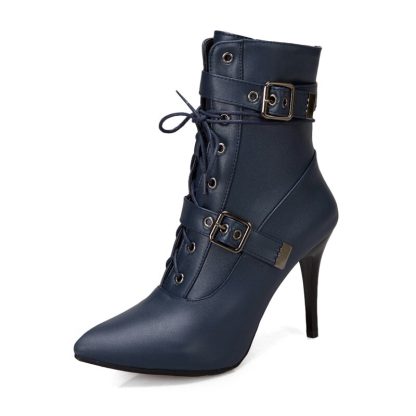 Women Shoes Thin High Heels Women Boots New Autumn Winter Sexy Pointed Toe Solid Ankle Boot for Women botines mujer 2021 WSH3683 - Image 3