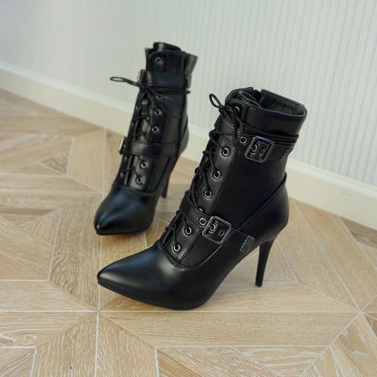 Women Shoes Thin High Heels Women Boots New Autumn Winter Sexy Pointed Toe Solid Ankle Boot for Women botines mujer 2021 WSH3683 - Image 5