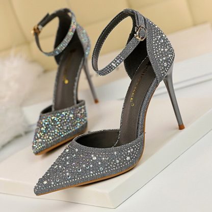 Women's Stiletto High Heel Dress Pumps Pointy Toe Lady Bridal Wedding Evening Party Shoes with Rhinestone Women Sandals WSH4128 - Image 6